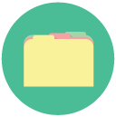 folder Flat Round Icon