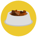 food bowl Flat Round Icon