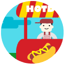 food stand man flat Icon
