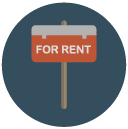 for rent Flat Round Icon