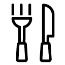 fork and knife line Icon