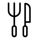 fork and knife line Icon