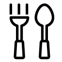 fork and spoon line Icon