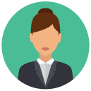 formal woman Flat Round Icon