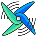 four blade fan Filled Outline Icon