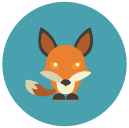 fox Flat Round Icon