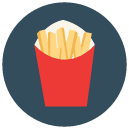 french fries Flat Round Icon
