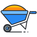 full wheelbarrow Filled Outline Icon