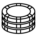 gambling chip stack line Icon