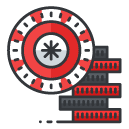 gambling chips Filled Outline Icon