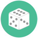 gambling dice Flat Round Icon