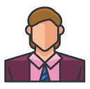geeky man Filled Outline Icon