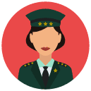 general woman Flat Round Icon