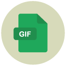 gif Flat Round Icon