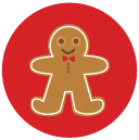 gingerbread man Flat Round Icon