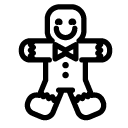 gingerbread man line Icon