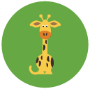 giraffe Flat Round Icon