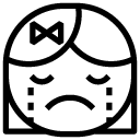girl cry line Icon