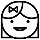girl grin 1 line Icon