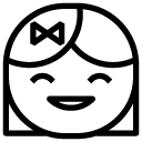 girl grin line Icon