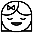 girl happy grin line Icon
