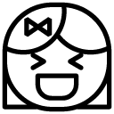 girl laughing out loud line Icon