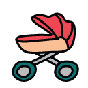girl stroller Doodle Icons