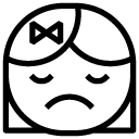 girl unhappy sad line Icon