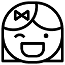 girl wink laugh line Icon