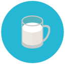 glass of milk Flat Round Icon