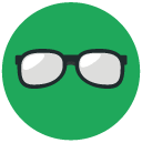 glasses Flat Round Icon