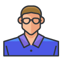 glasses man Filled Outline Icon