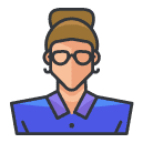 glasses woman Filled Outline Icon