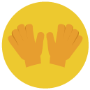 gloves Flat Round Icon