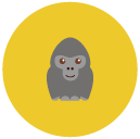 gorilla Flat Round Icon