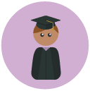 graduate Flat Round Icon
