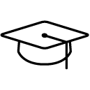 graduation cap line Icon