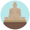great buddha Flat Round Icon