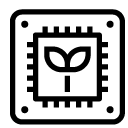 green microchip line Icon