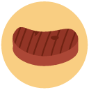 grilled steak Flat Round Icon
