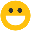 grin Flat Round Icon