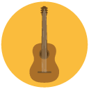 guitar Flat Round Icon