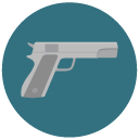 gun Flat Round Icon