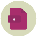 h Flat Round Icon