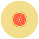 half grapefruit Flat Round Icon