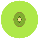half kiwi Flat Round Icon