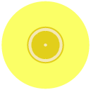 half lemon Flat Round Icon