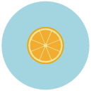 half orange Flat Round Icon