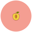 half peach Flat Round Icon