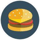 hamburger Flat Round Icon